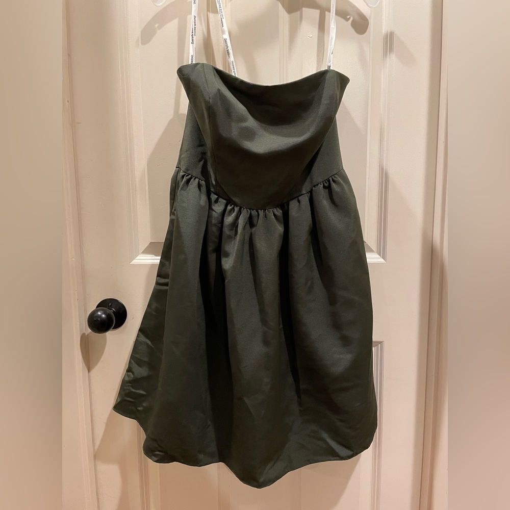 David’s Bridal strapless bridesmaids / country concert dress, olive green NWT 12